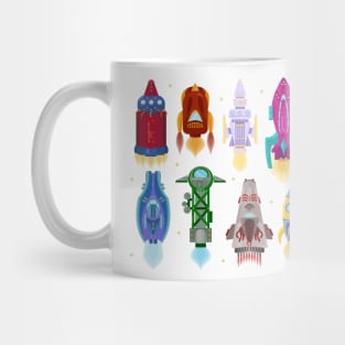 Rocket Ships Colorful Mug